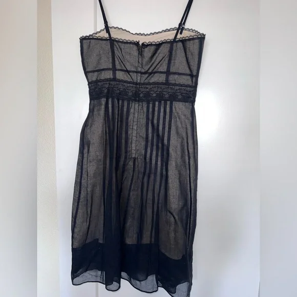 ODILLE Anthropologie black empire waist cotton dress, size 8 - Picture 2 of 10